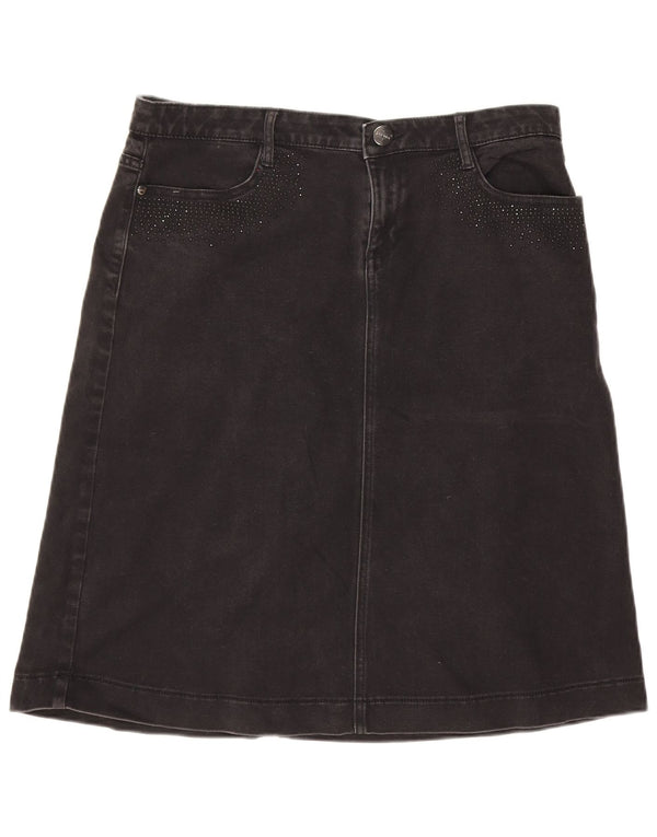 Marks & Spencer Jupe en jean pour femme UK 14 Large W32 Coton noir
