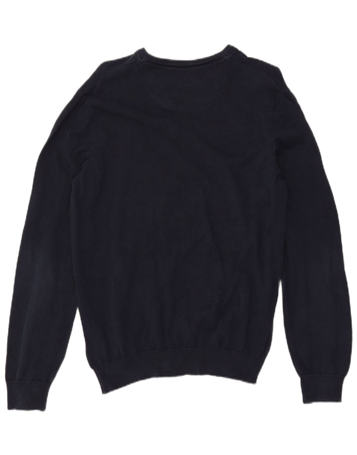 LACOSTE Homme Col V Pull Pull Taille 4 Moyen Bleu Marine Coton