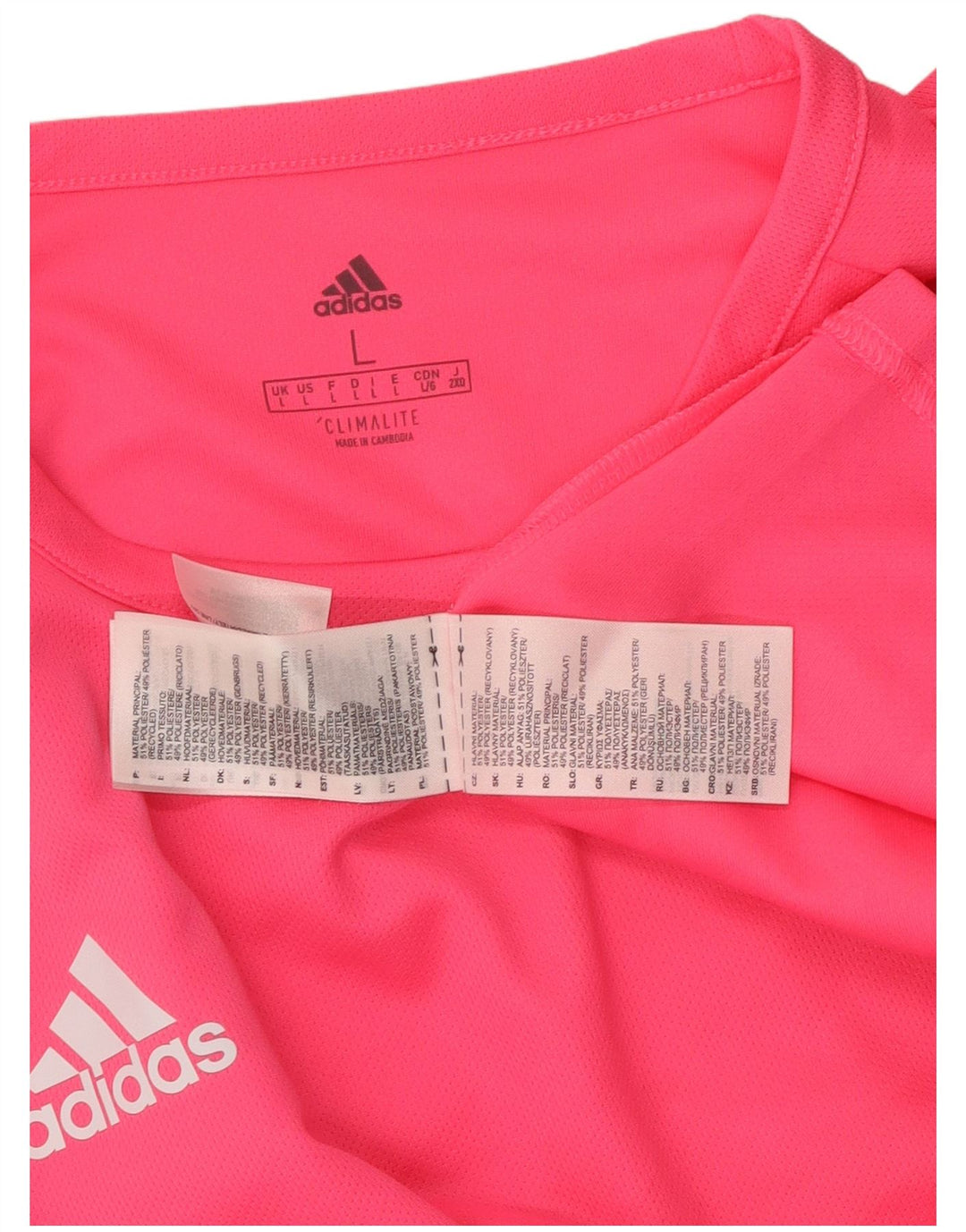 ADIDAS T-shirt Climalite Graphic pour hommes, grand, en polyester color block rose