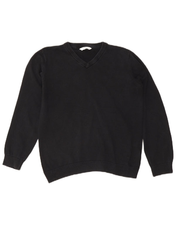 Marks & Spencer Boys V-Neck Jumper Sweater 13-14 Years Black Cotton