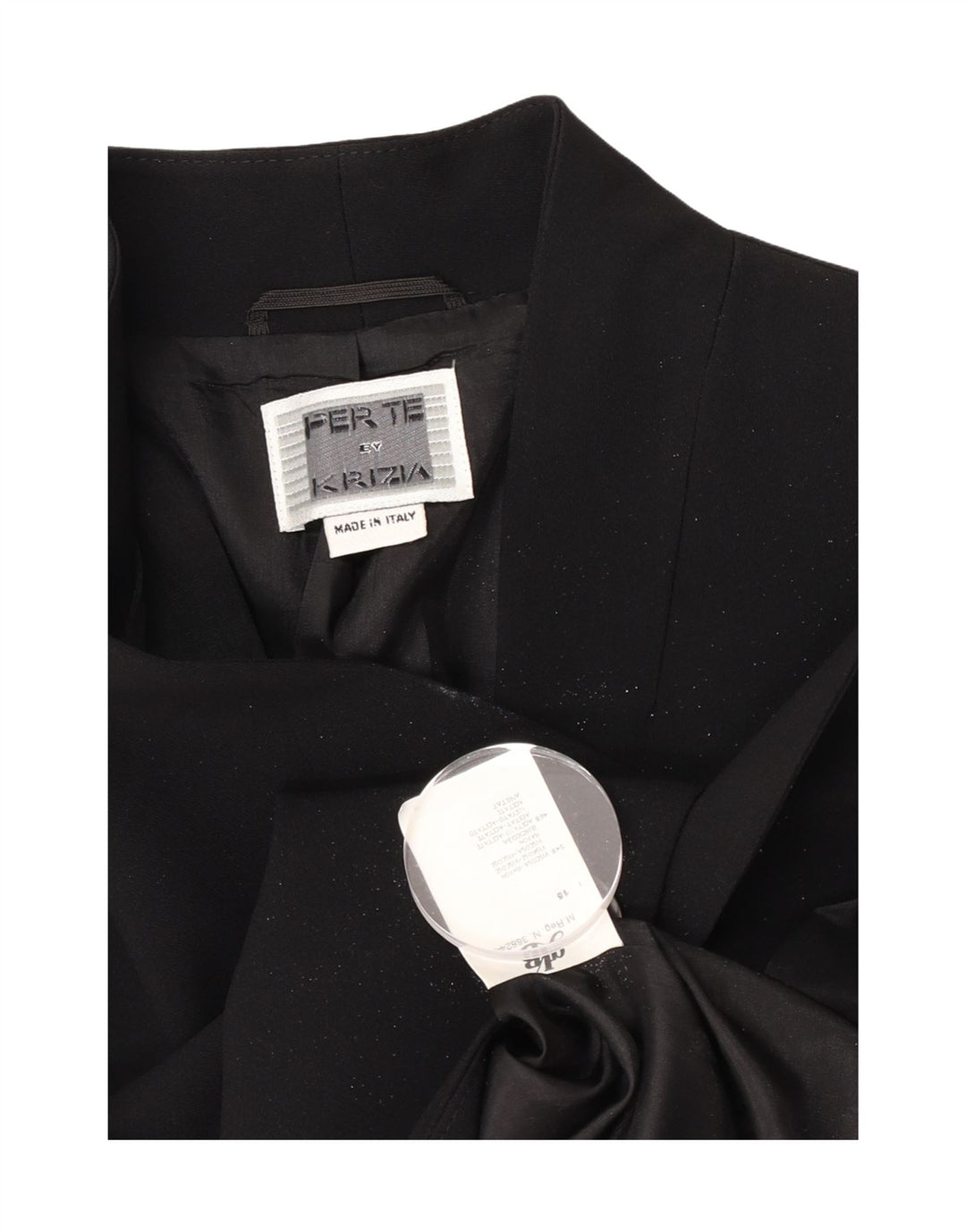 Perte by Krizia Veste blazer à manches 3/4 pour femme 1 bouton UK 14 Noir moyen