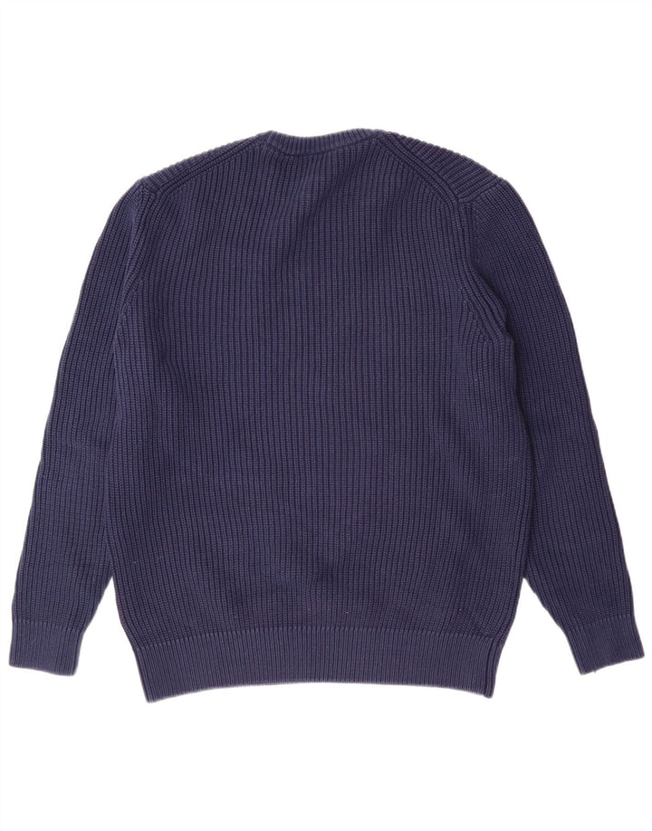 LACOSTE Hommes Classic Fit Crew Neck Jumper Pull Taille 5 Grand Bleu Marine