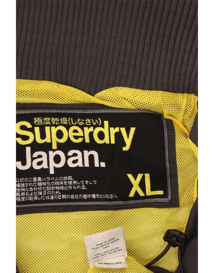 Superdry Veste de pluie graphique pour homme UK 42 XL Gris Nylon