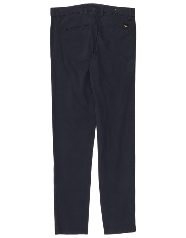 Zara Pantalon Chino Slim Homme EU 38 Small W30 L30 Bleu Marine Coton