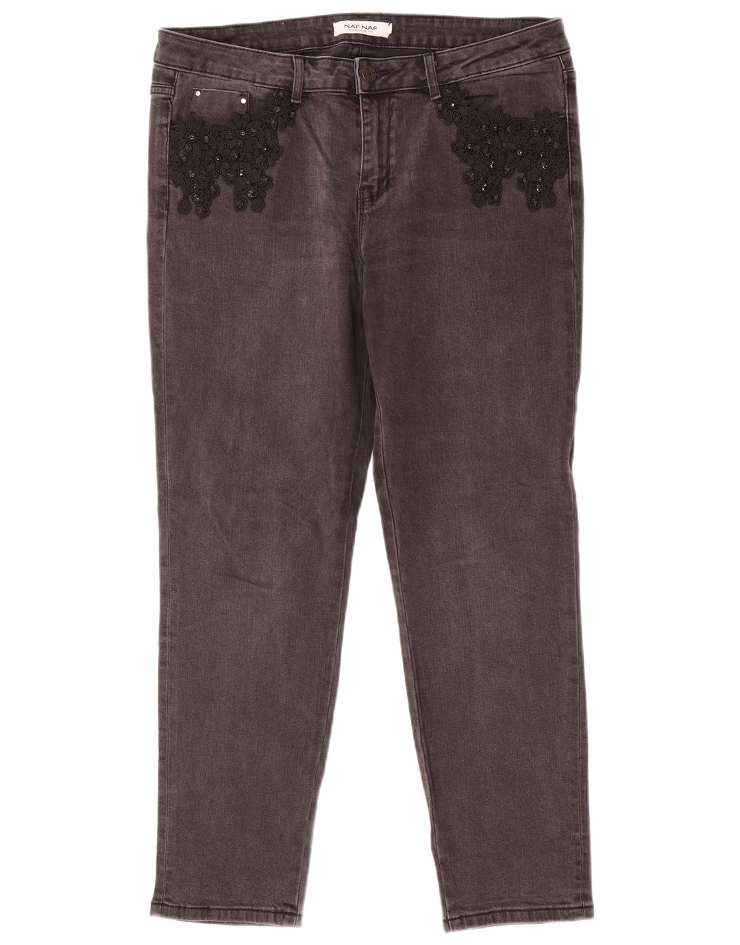 Naf Naf Jean slim pour femme EU 42 Large W34 L28 Gris