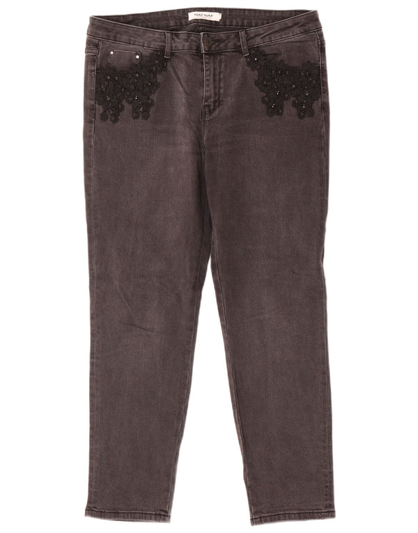 Naf Naf Jean slim pour femme EU 42 Large W34 L28 Gris