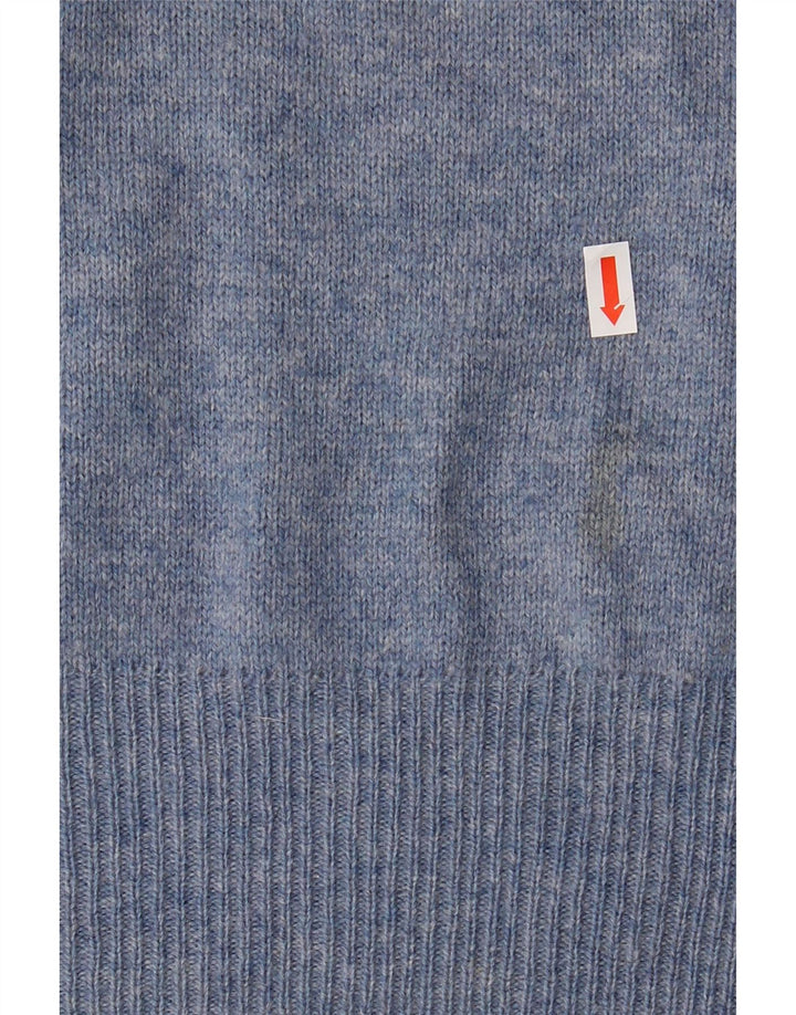 POLO RALPH LAUREN Pull Col V Homme XL Bleu Moucheté Laine d'Agneau