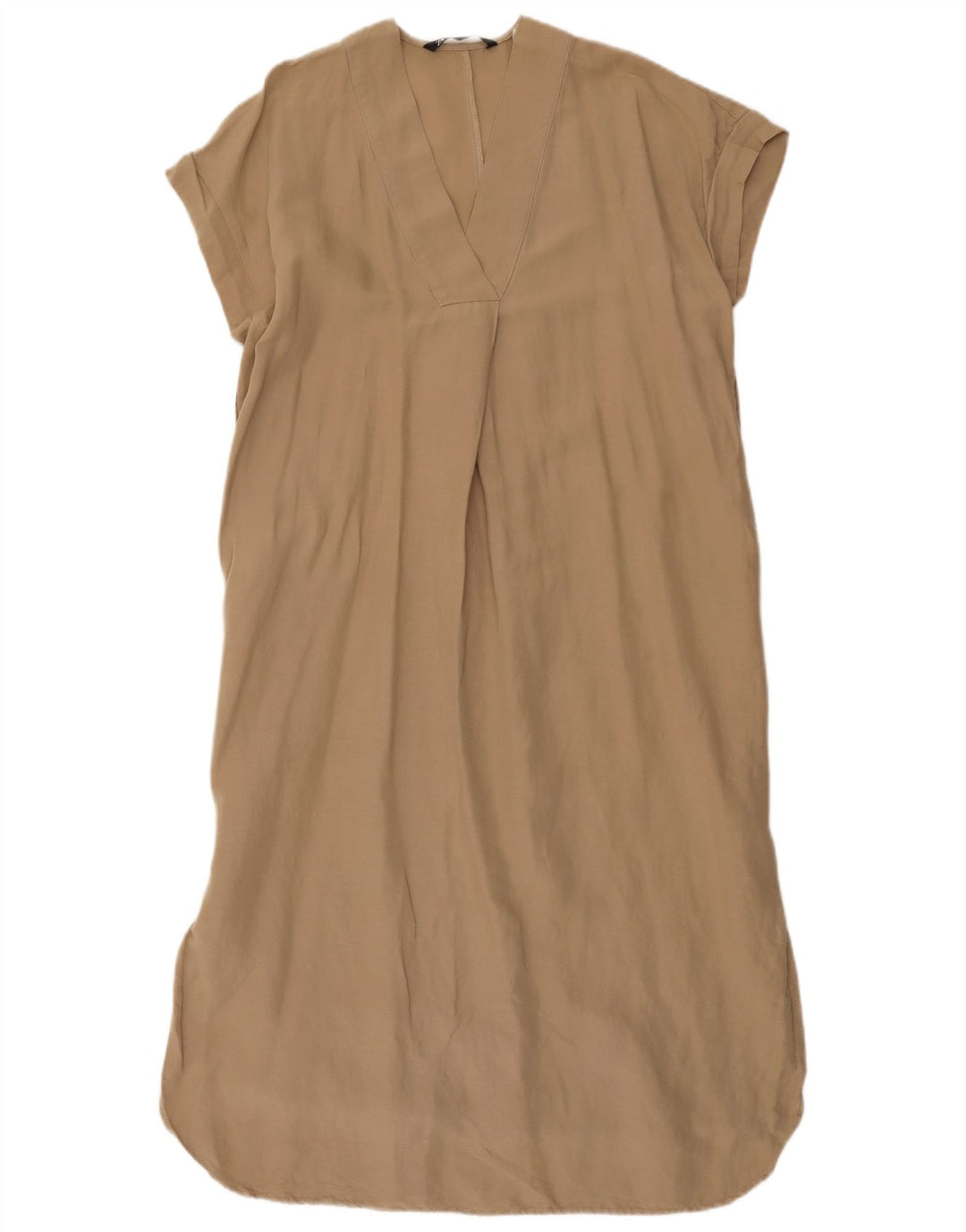 Zara Robe droite surdimensionnée pour femme UK 6 XS Beige