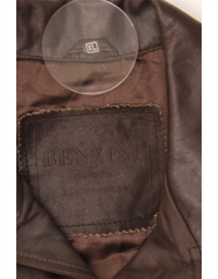 veste en cuir homme vintage UK 42 XL Marron