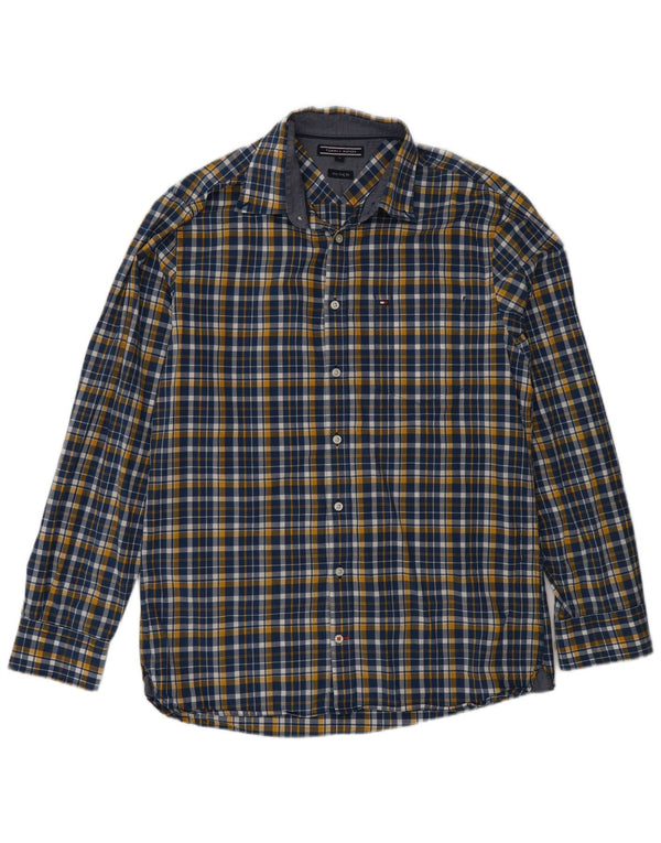Tommy Hilfiger Chemise New York Fit Homme Bleu Moyen à Carreaux en Coton