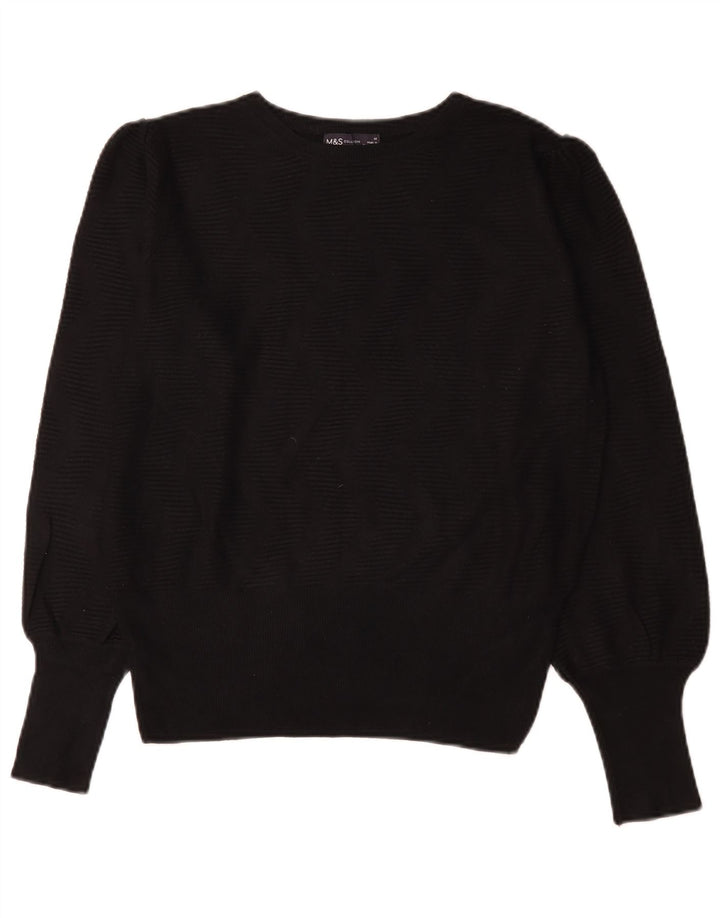 Marks & Spencer Pull col bateau pour femme UK 14 Viscose noir moyen