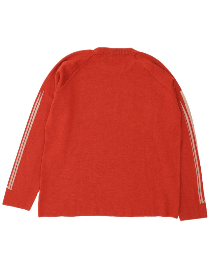 Fila Pull à col rond pour homme XL en laine color block rouge