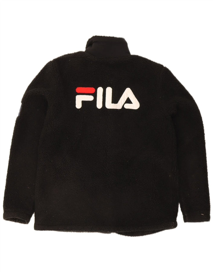 Fila Veste polaire graphique pour femme UK 10 Small Noir Polyester