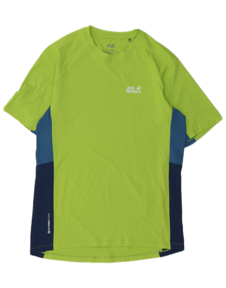 Jack Wolfskin T-Shirt Homme Haut Petit Vert Colorblock Polyester