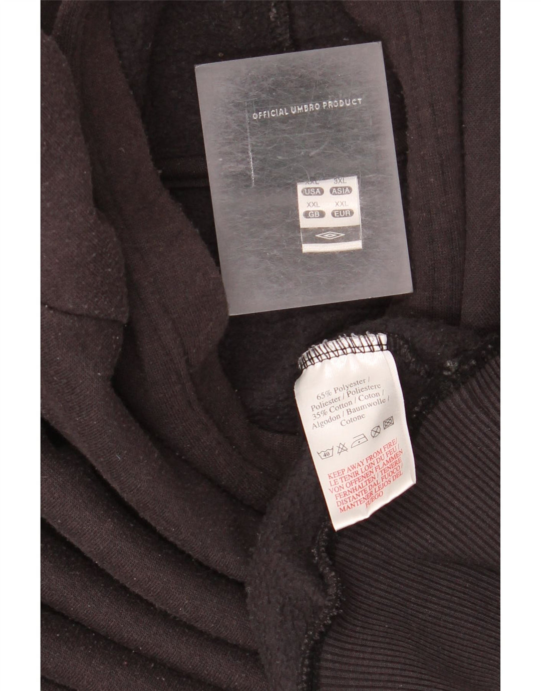 Umbro Pull à capuche surdimensionné pour femme UK 20 2XL Noir Polyester