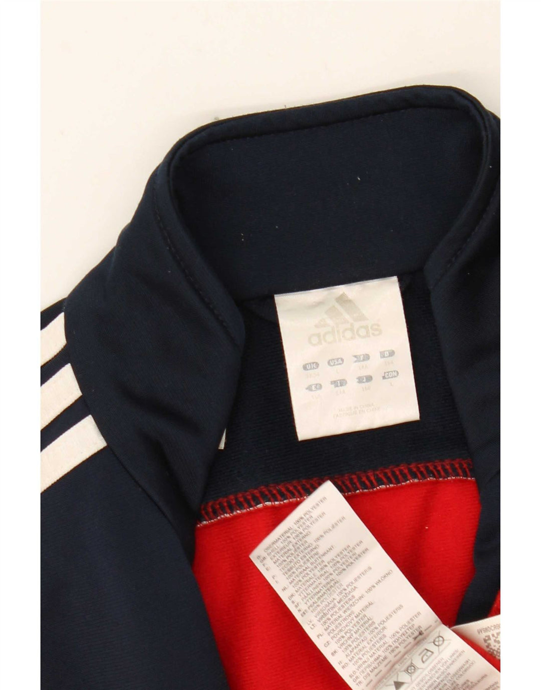 Adidas Veste de Survêtement Garçon 13-14 ans Rouge Colorblock Polyester