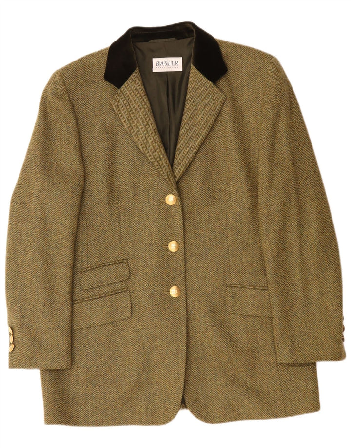 Basler Veste blazer à 3 boutons pour femme UK 16 Grand vert à chevrons classique
