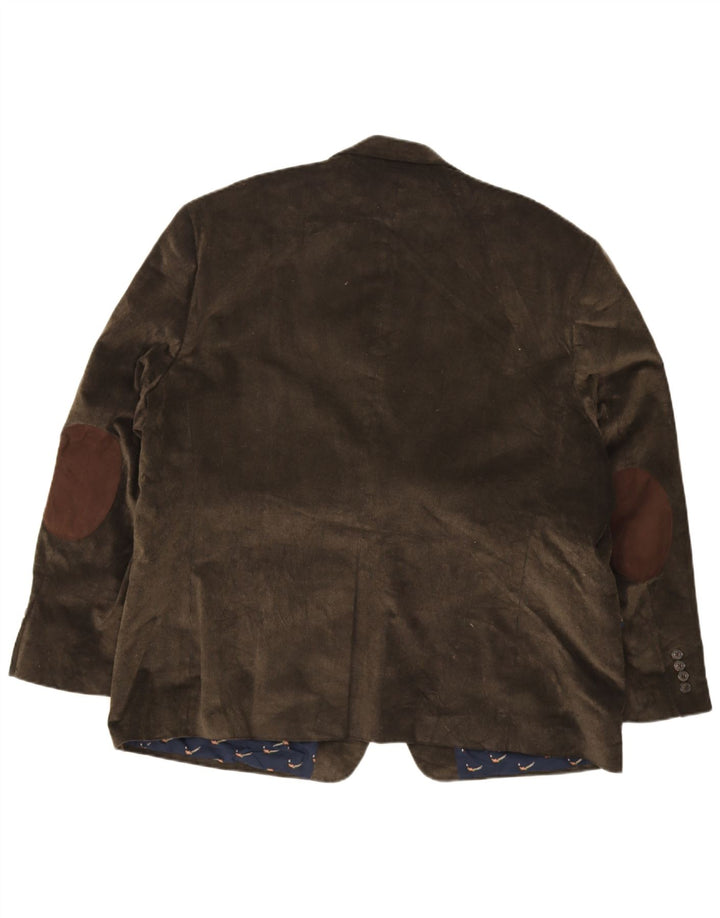 Chaps Veste blazer en velours côtelé à 2 boutons pour homme IT 52 XL Kaki Coton