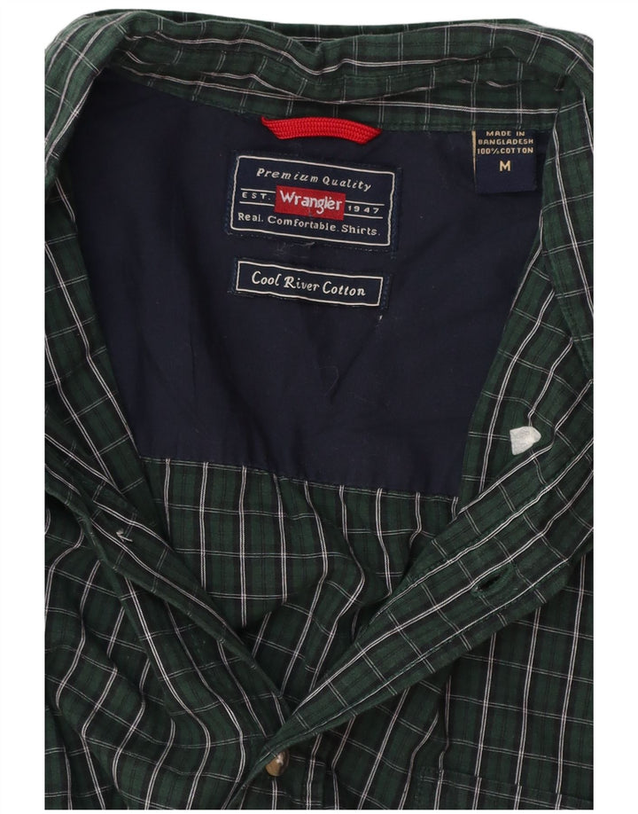 WRANGLER Chemise en flanelle pour homme en coton à carreaux vert moyen