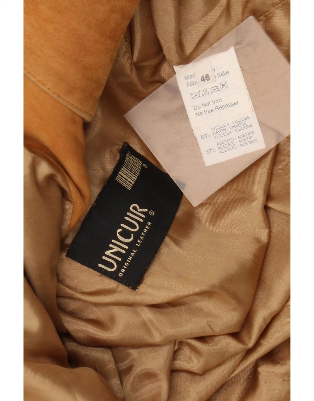 veste en daim femme vintage IT 46 grand cuir marron