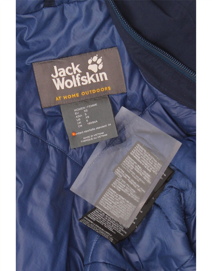 JACK WOLFSKIN Manteau coupe-vent surdimensionné à capuche pour femme UK 6 XS Bleu marine