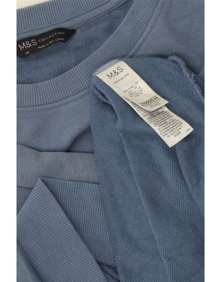 Marks & Spencer Sweat-shirt pour femme UK 20 2XL Bleu Coton