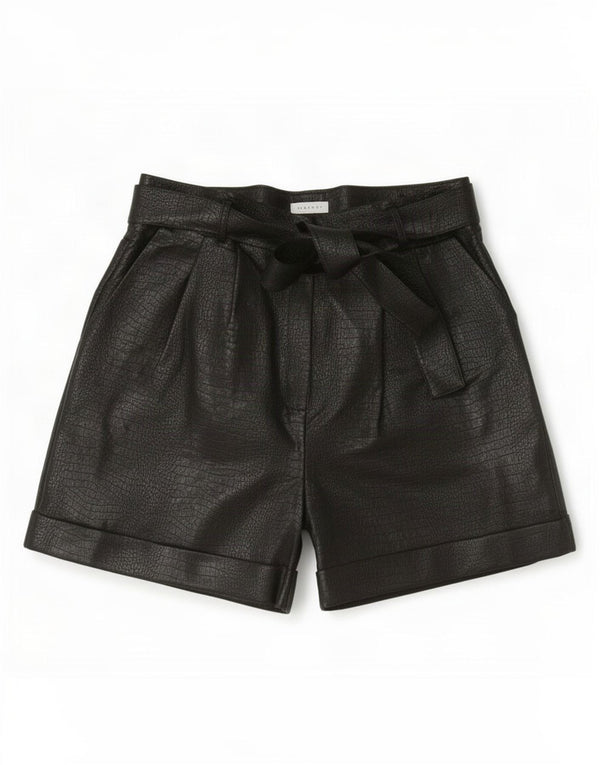 Topshop Short décontracté taille haute pour femme UK 44 Large W30 Noir Imprimé animal