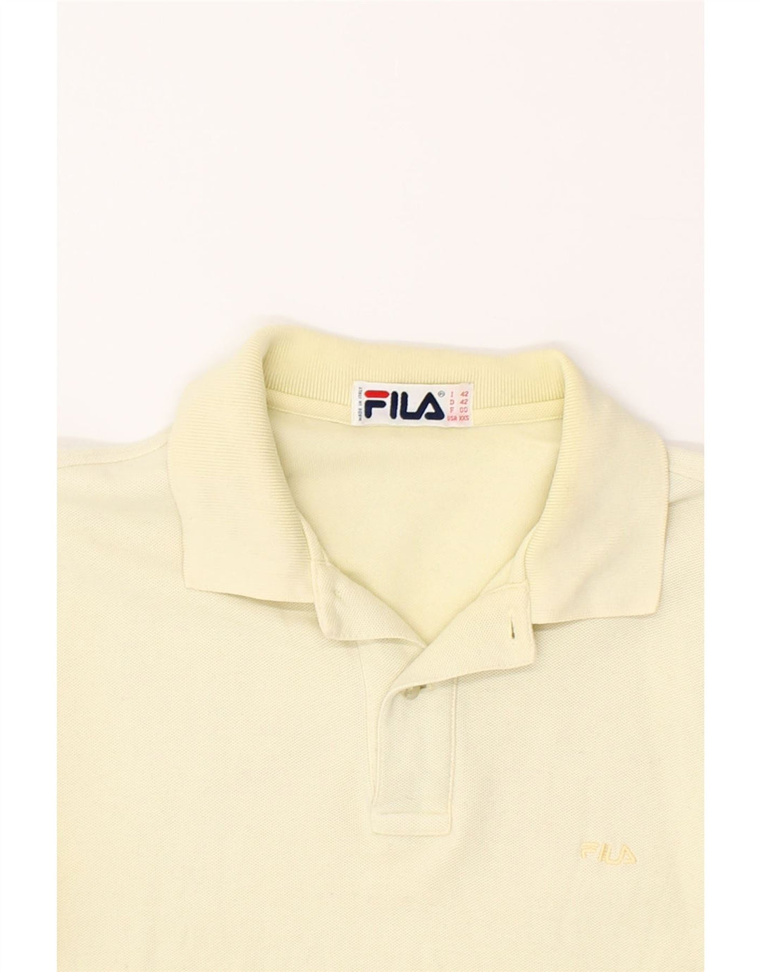 FILA Mens Polo Shirt 2XS Yellow Cotton Vintage Fila and Second-Hand Fila from Messina Hembry 