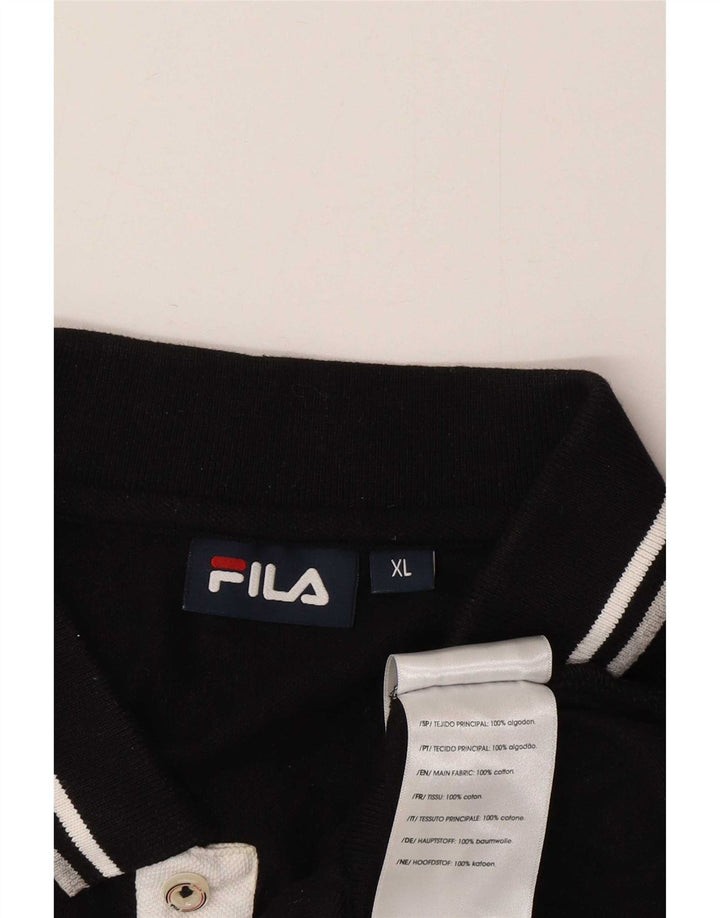 Fila Polo Homme XL Noir Rayé Coton