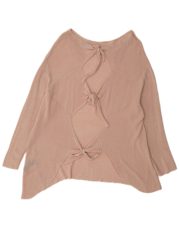Zara Femme Top Manches Longues UK 16 Large Rose Nylon