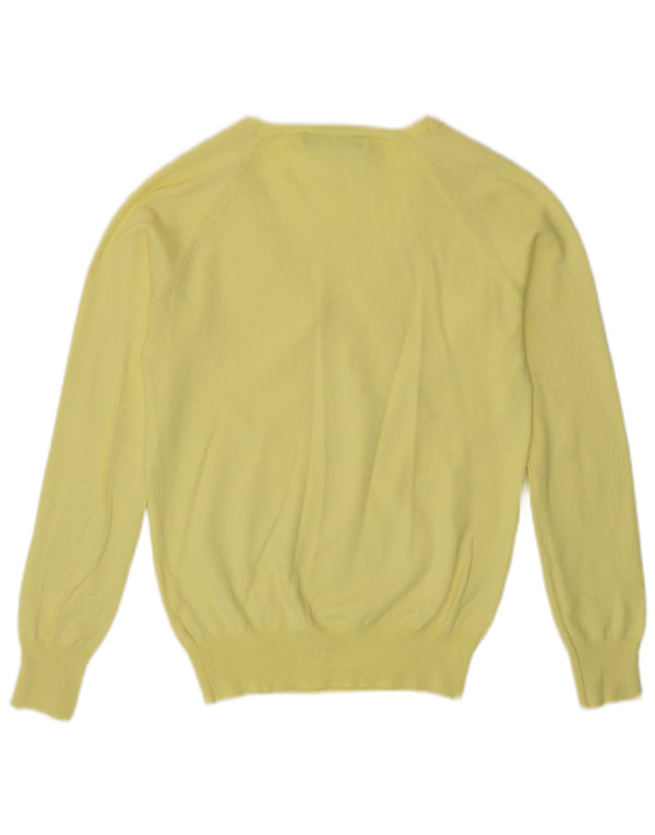 Zara Pull col V pour femme UK 14 Large Jaune