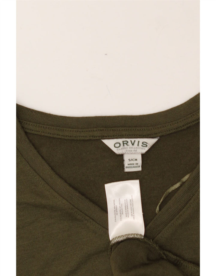 ORVIS Womens Oversized T-Shirt Top UK 10 Small Green Polyester Vintage Orvis and Second-Hand Orvis from Messina Hembry 
