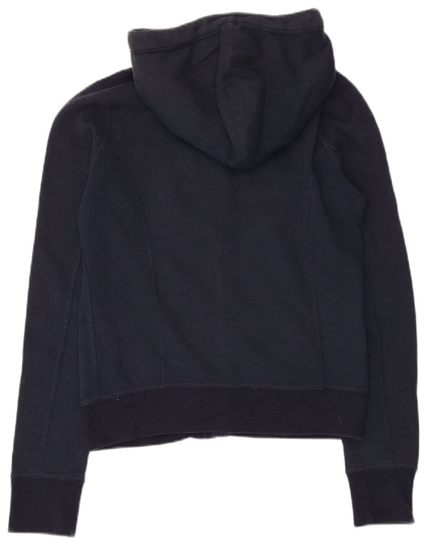 Abercrombie & Fitch Pull à capuche zippé pour femme UK 12 Coton bleu marine moyen