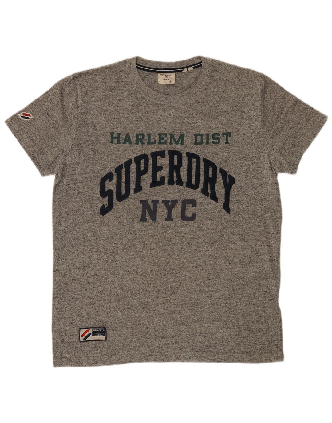 Superdry T-Shirt Graphique Homme Gris Moyen Moucheté Coton