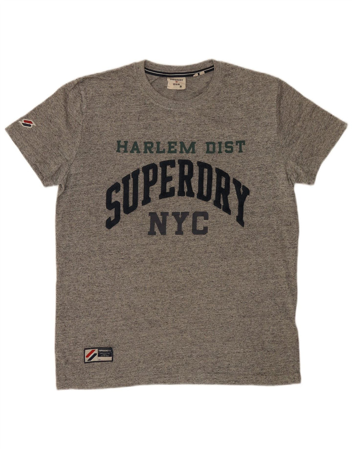 Superdry T-Shirt Graphique Homme Gris Moyen Moucheté Coton