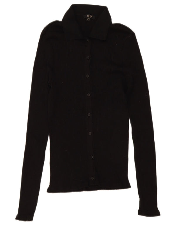 Massimo Dutti Haut Cardigan Femme UK 12 Moyen Noir