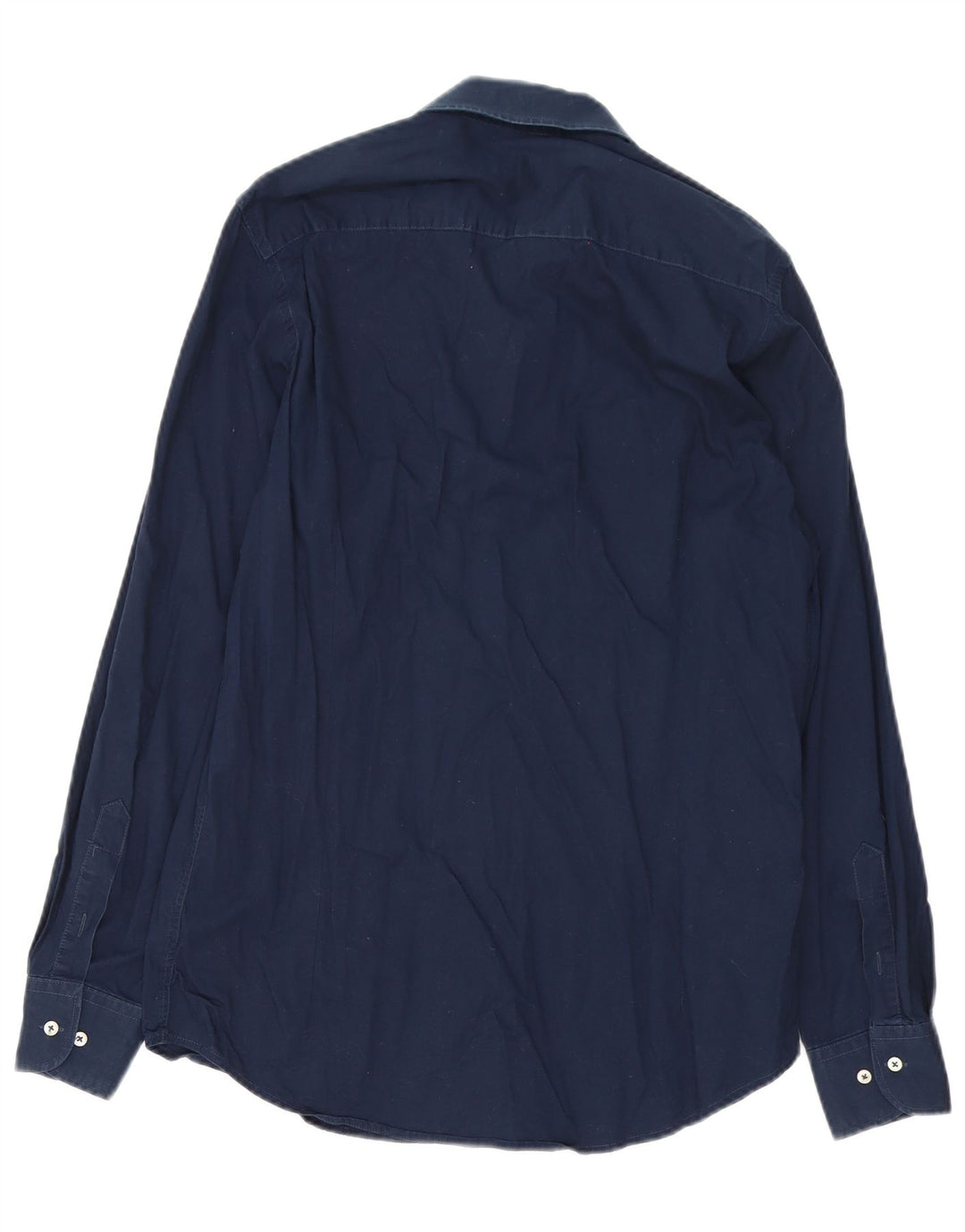 Trussardi Chemise Homme Taille 41/42 Large Bleu Marine Coton
