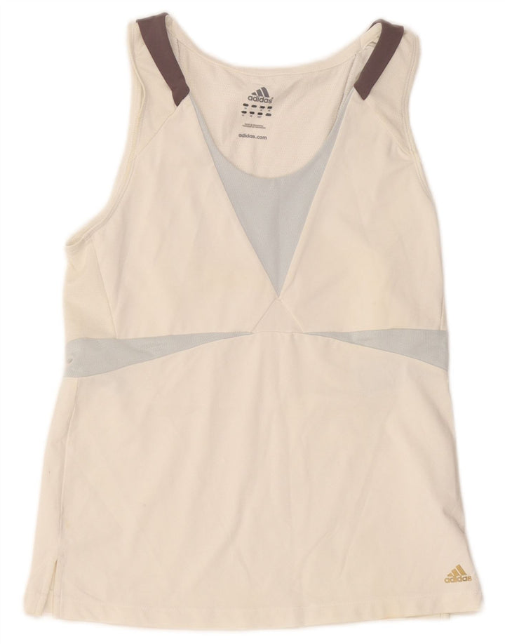 Adidas Climacool Vest Top UK 16 Large Blanc Colorblock
