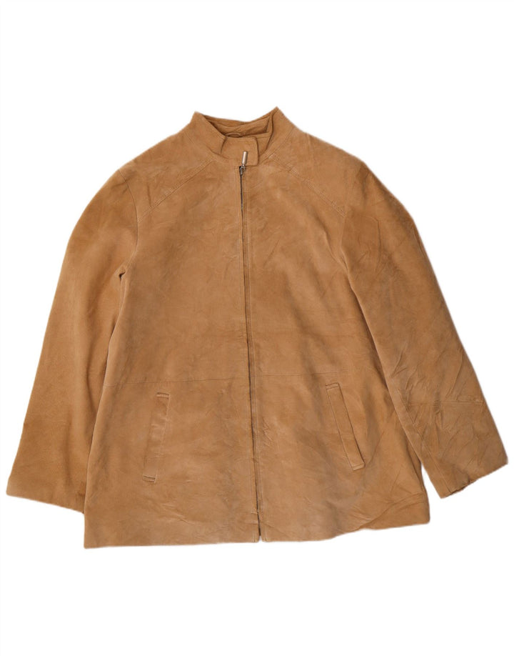 MARINA RINALDI Veste en daim femme taille 23 cuir beige moyen classique