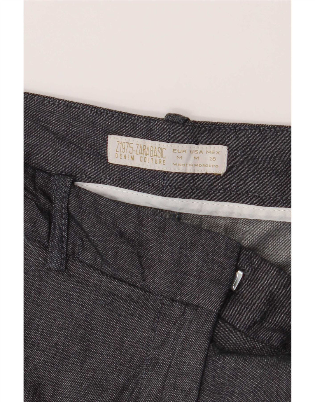 Zara Short Chino Femme Moyen W28 Gris Coton