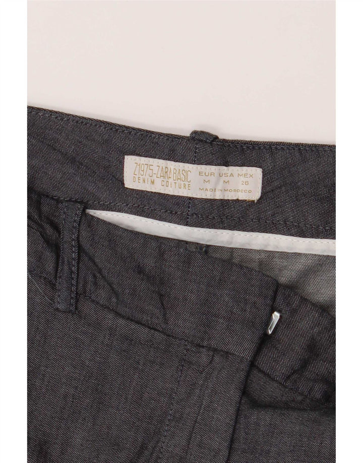 Zara Short Chino Femme Moyen W28 Gris Coton