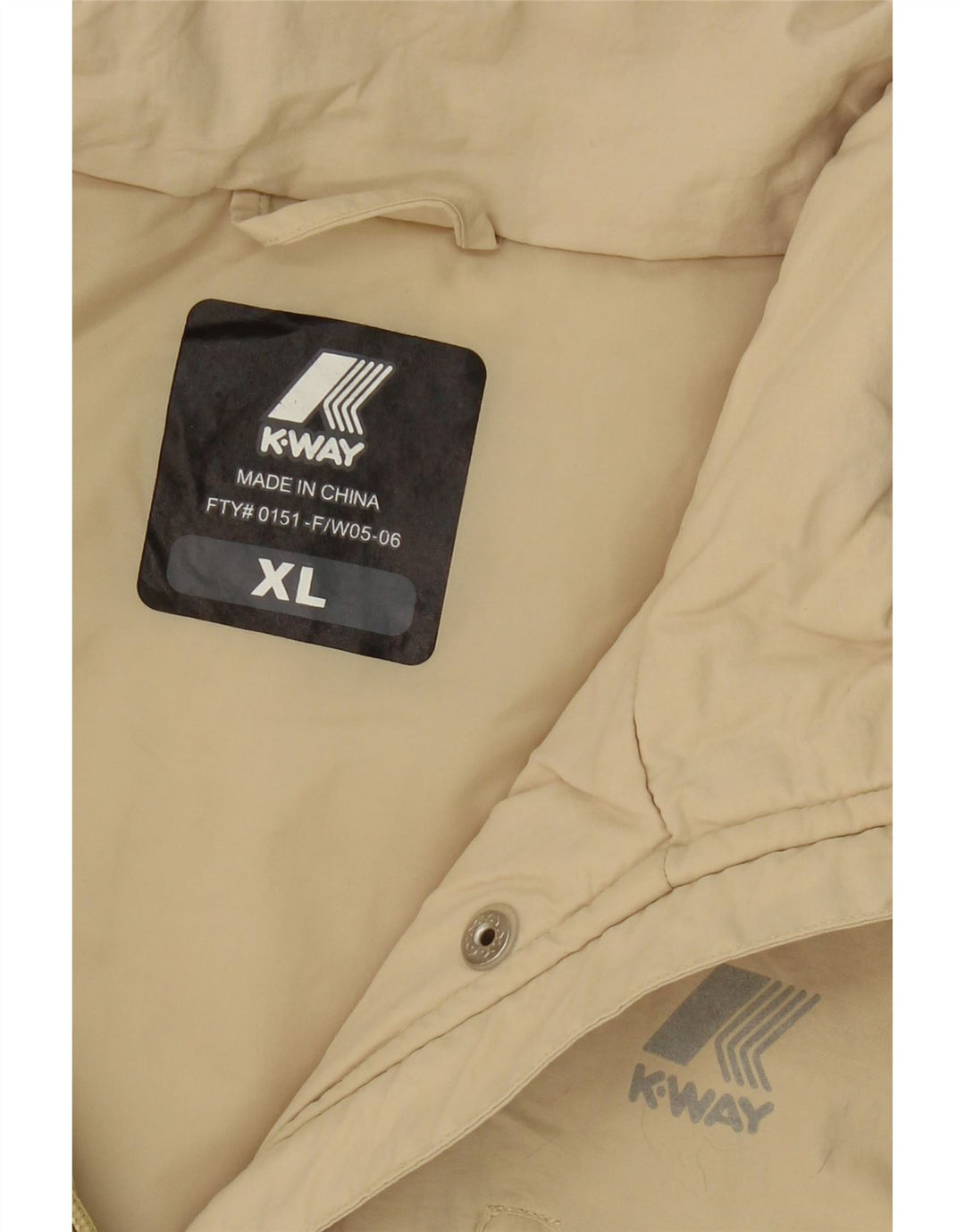 K-WAY Womens Windbreaker Jacket UK 18 XL Beige Nylon Vintage K-Way and Second-Hand K-Way from Messina Hembry 