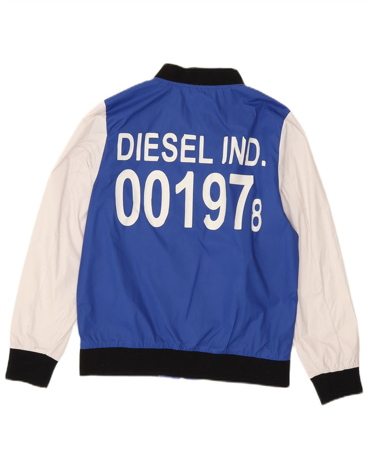 Diesel Veste Bomber Graphique Garçon 11-12 ans Bleu Colorblock Nylon