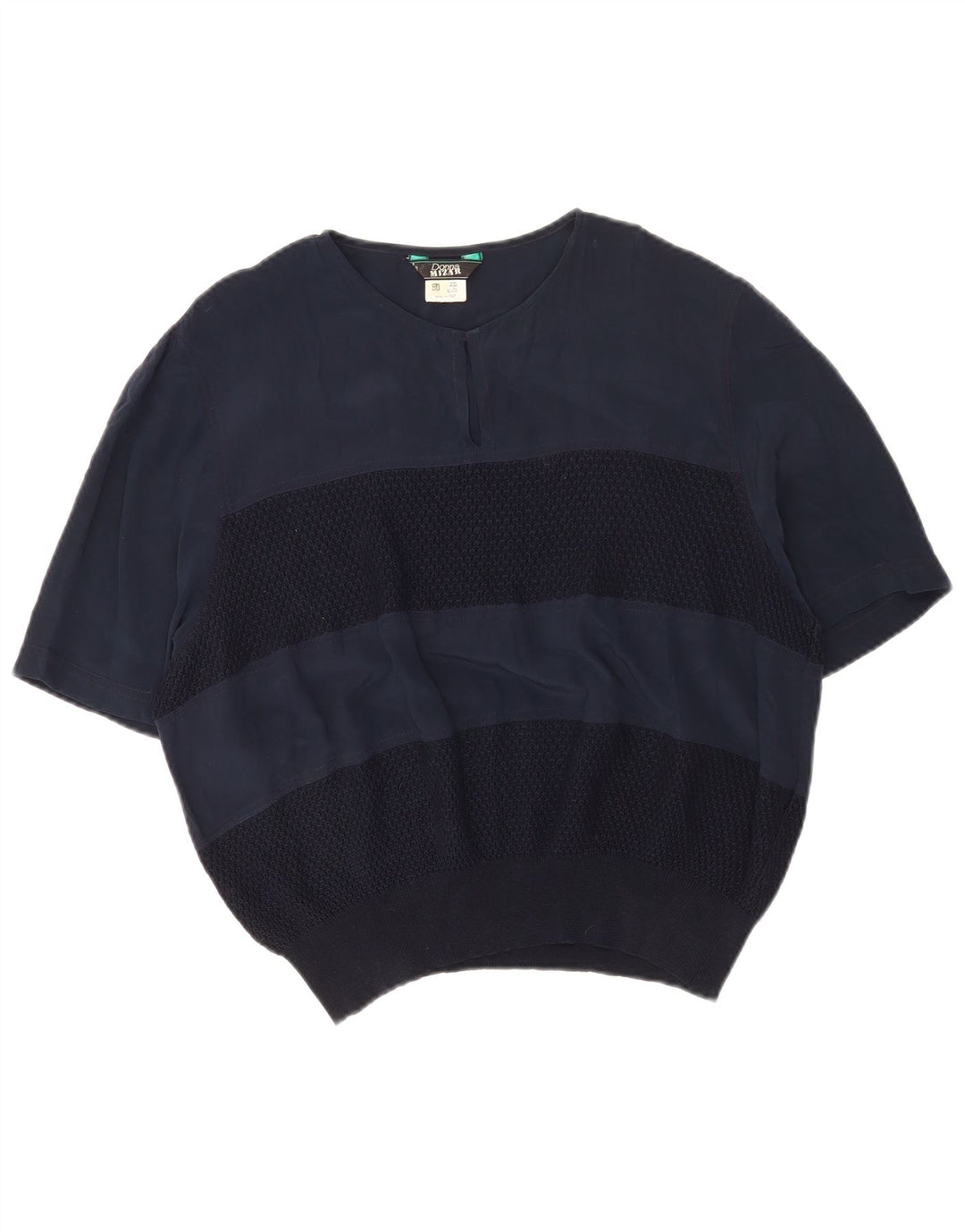 Donna Mizar Chemisier Femme Top IT 50 XL Bleu Marine Soie