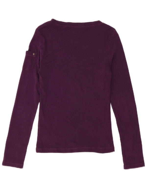 Marlboro Classics Haut à manches longues pour femme UK 14 Large Violet Coton
