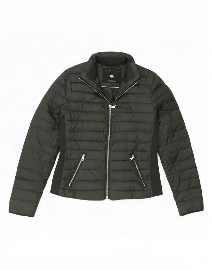 Zara Veste matelassée pour femme UK 14 Kaki moyen
