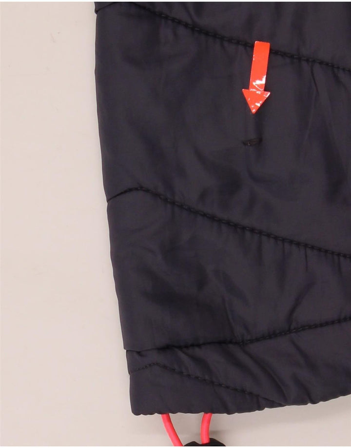 Superdry Veste matelassée à capuche pour femme UK 12 Bleu marine moyen moucheté