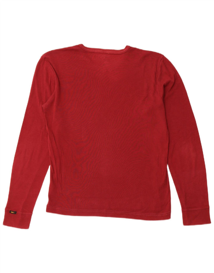 LEE Haut à manches longues pour femme UK 46 Large Rouge Coton