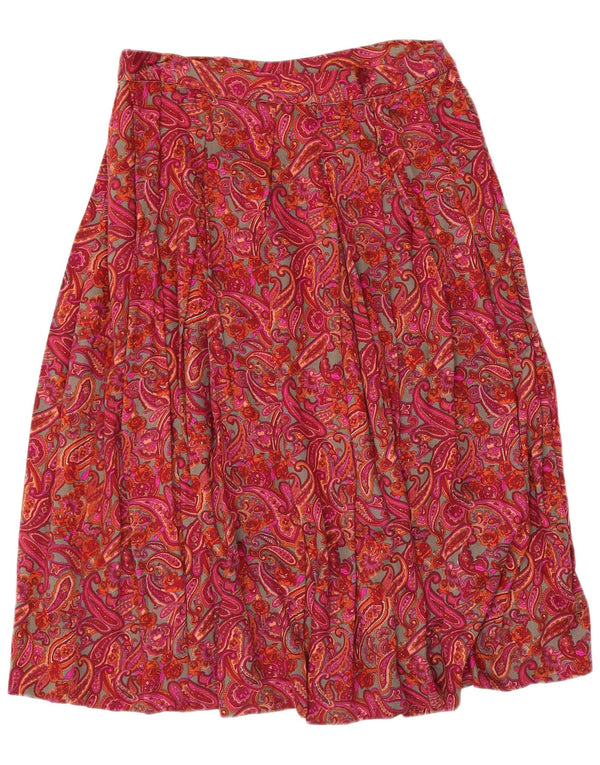 jupe évasée femme vintage W30 Paisley rouge moyen