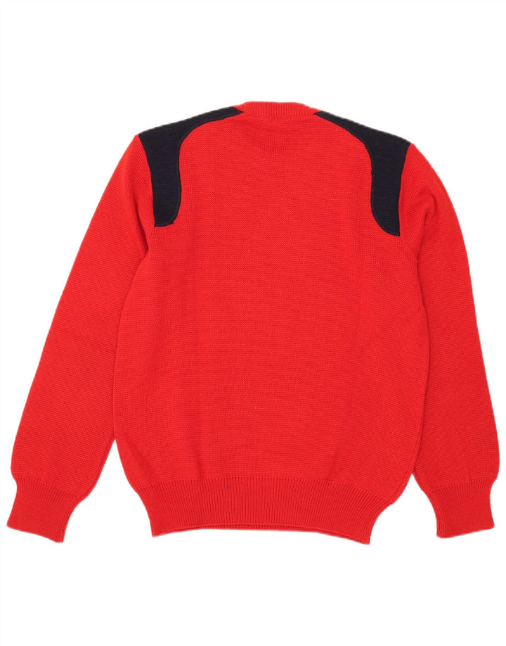 Life Line Pull col rond homme en laine color block rouge moyen